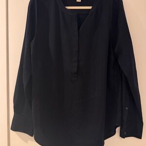 Navy JCrew Long Sleeve Blouse